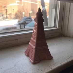 Small and pink Eiffel Tower